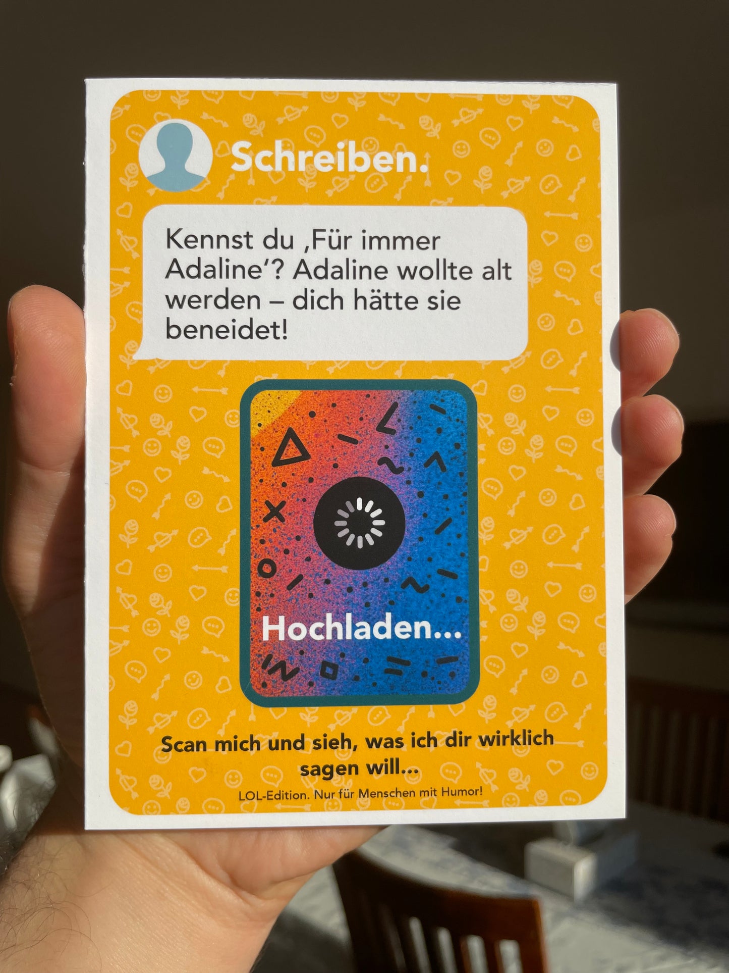 AR-Geburtstagskarte mit Video-Botschaft (LOL-edition) | Messenger-Look & QR-Code Happy Birthday zum Scannen! | Interaktive Karte mit persönlichem Video