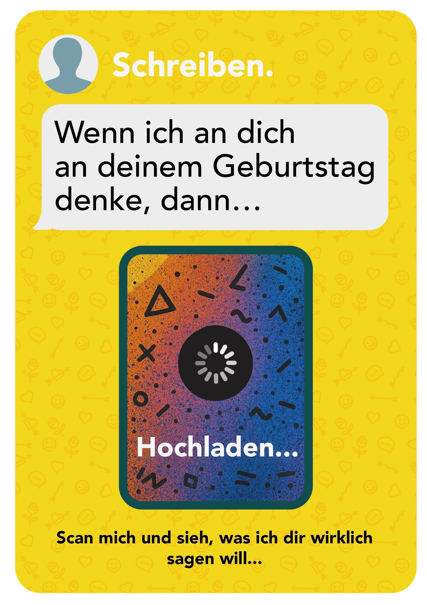 AR-Geburtstagskarte mit Video-Botschaft | Messenger-Look & QR-Code Happy Birthday zum Scannen! | Interaktive Karte mit persönlichem Video