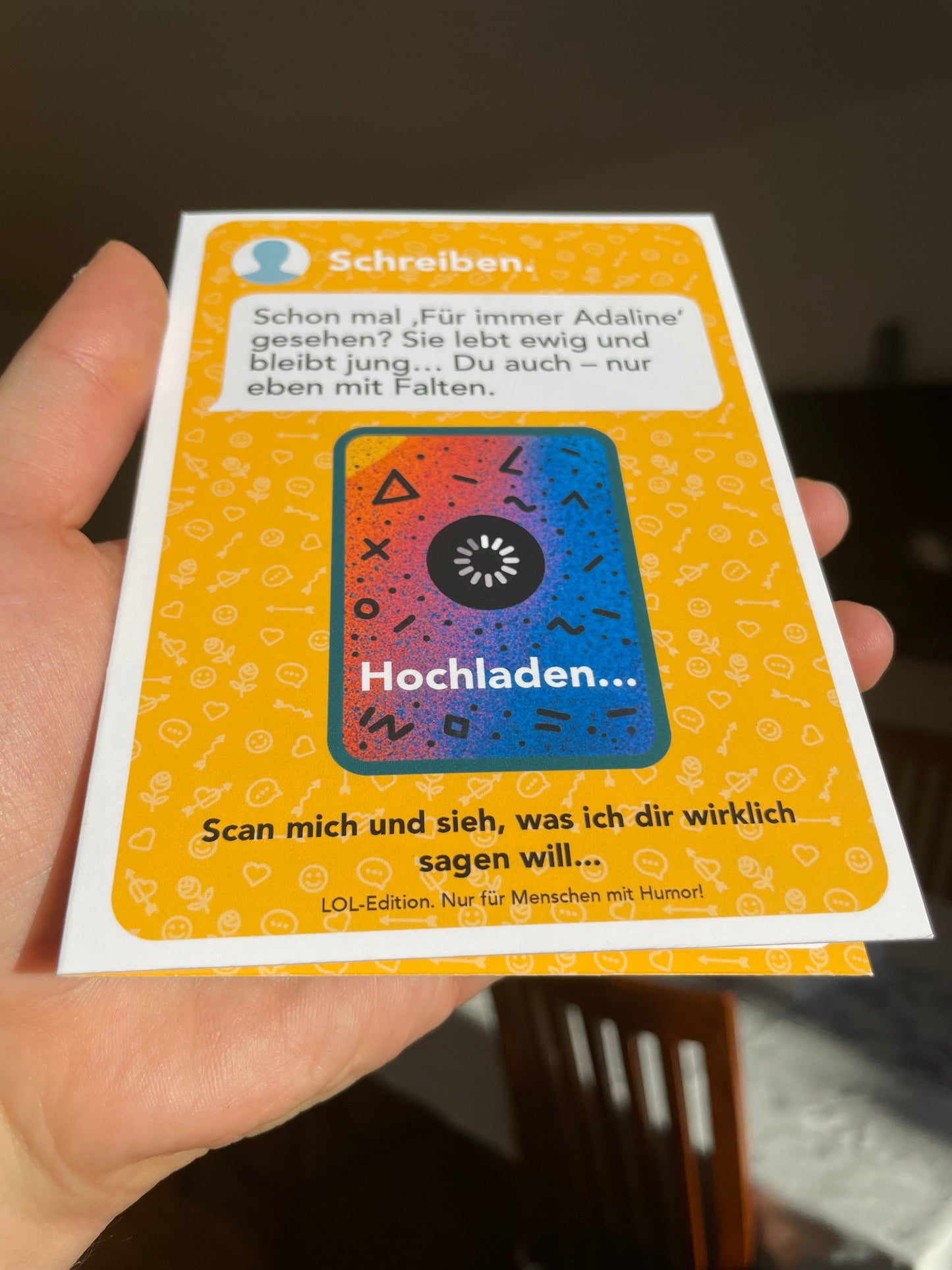 AR-Geburtstagskarte mit Video-Botschaft (LOL-edition) | Messenger-Look & QR-Code Happy Birthday zum Scannen! | Interaktive Karte mit persönlichem Video