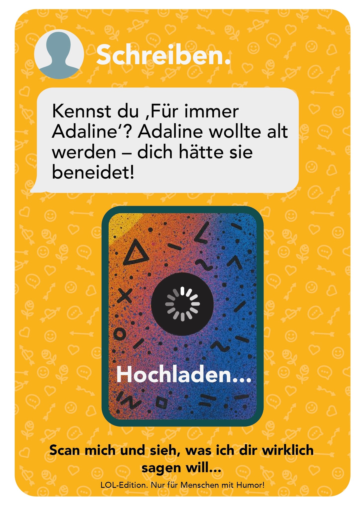 AR-Geburtstagskarte mit Video-Botschaft (LOL-edition) | Messenger-Look & QR-Code Happy Birthday zum Scannen! | Interaktive Karte mit persönlichem Video