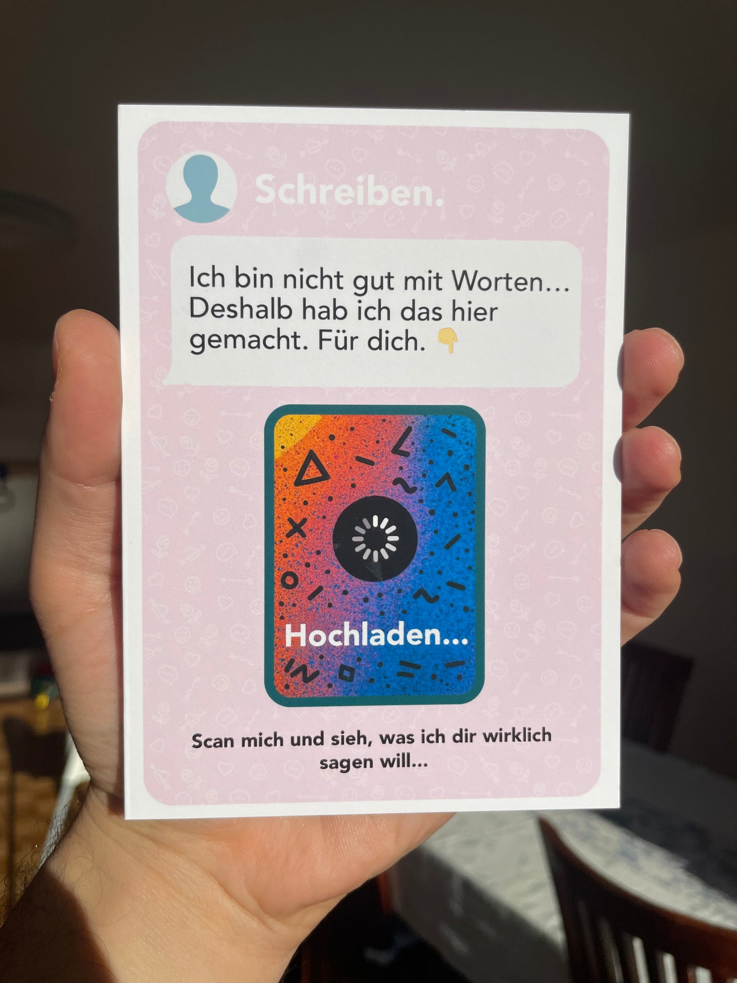Romantische AR-Karte zum Hochladen deines Videos | Scan. Schau. Wow.