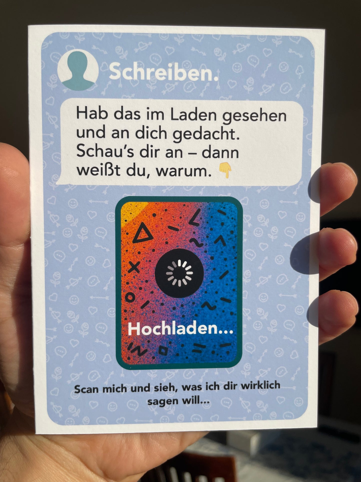 Einfach mal Danke sagen – mit deiner Stimme | AR-Karte mit Video Sag mehr als „Hi“ – AR-Postkarte im Chat-Stil mit persönlichem Clip