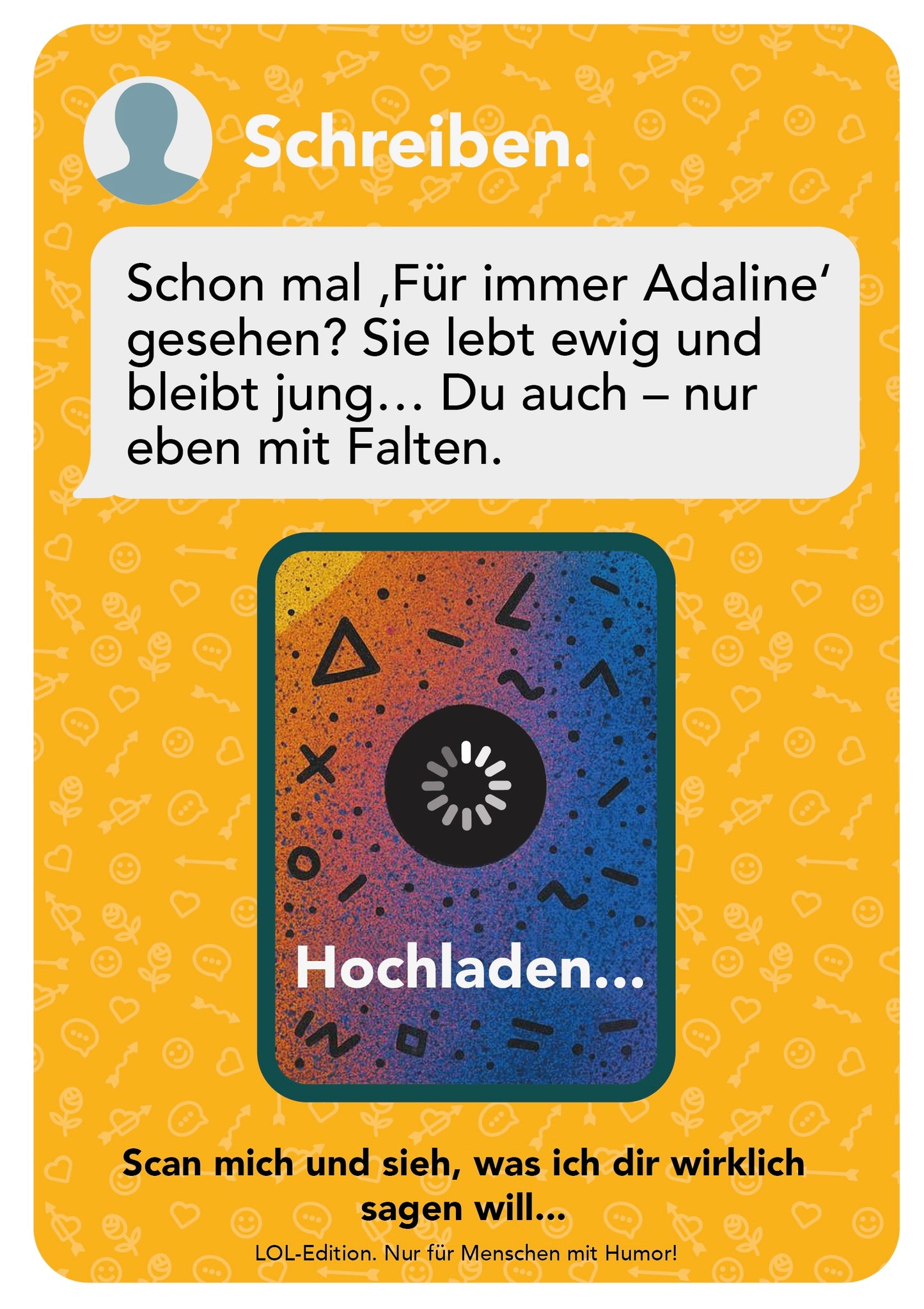 AR-Geburtstagskarte mit Video-Botschaft (LOL-edition) | Messenger-Look & QR-Code Happy Birthday zum Scannen! | Interaktive Karte mit persönlichem Video