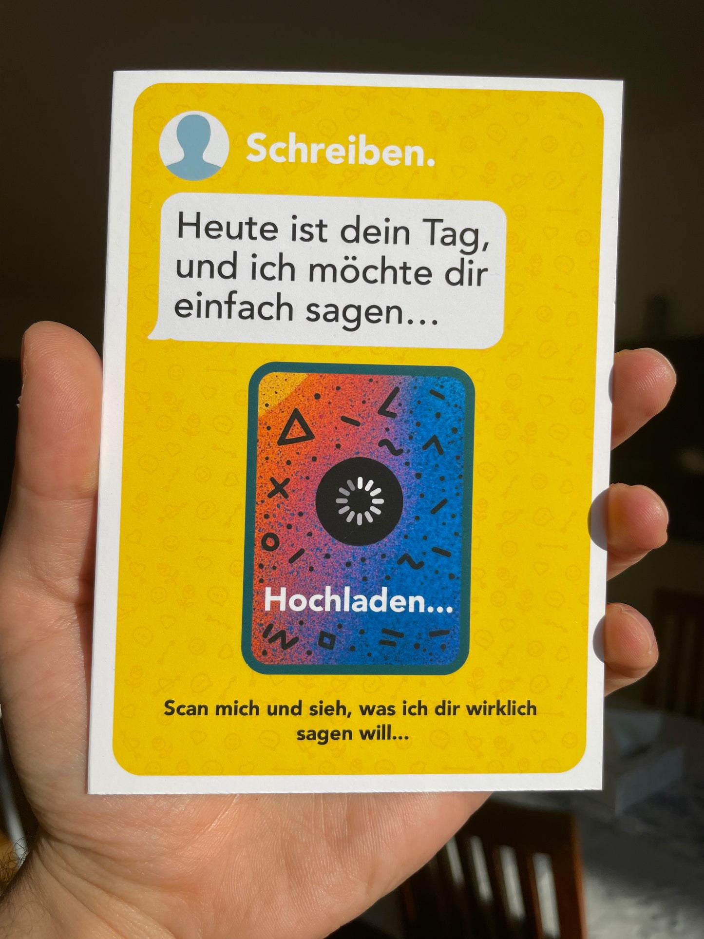 AR-Geburtstagskarte mit Video-Botschaft | Messenger-Look & QR-Code Happy Birthday zum Scannen! | Interaktive Karte mit persönlichem Video