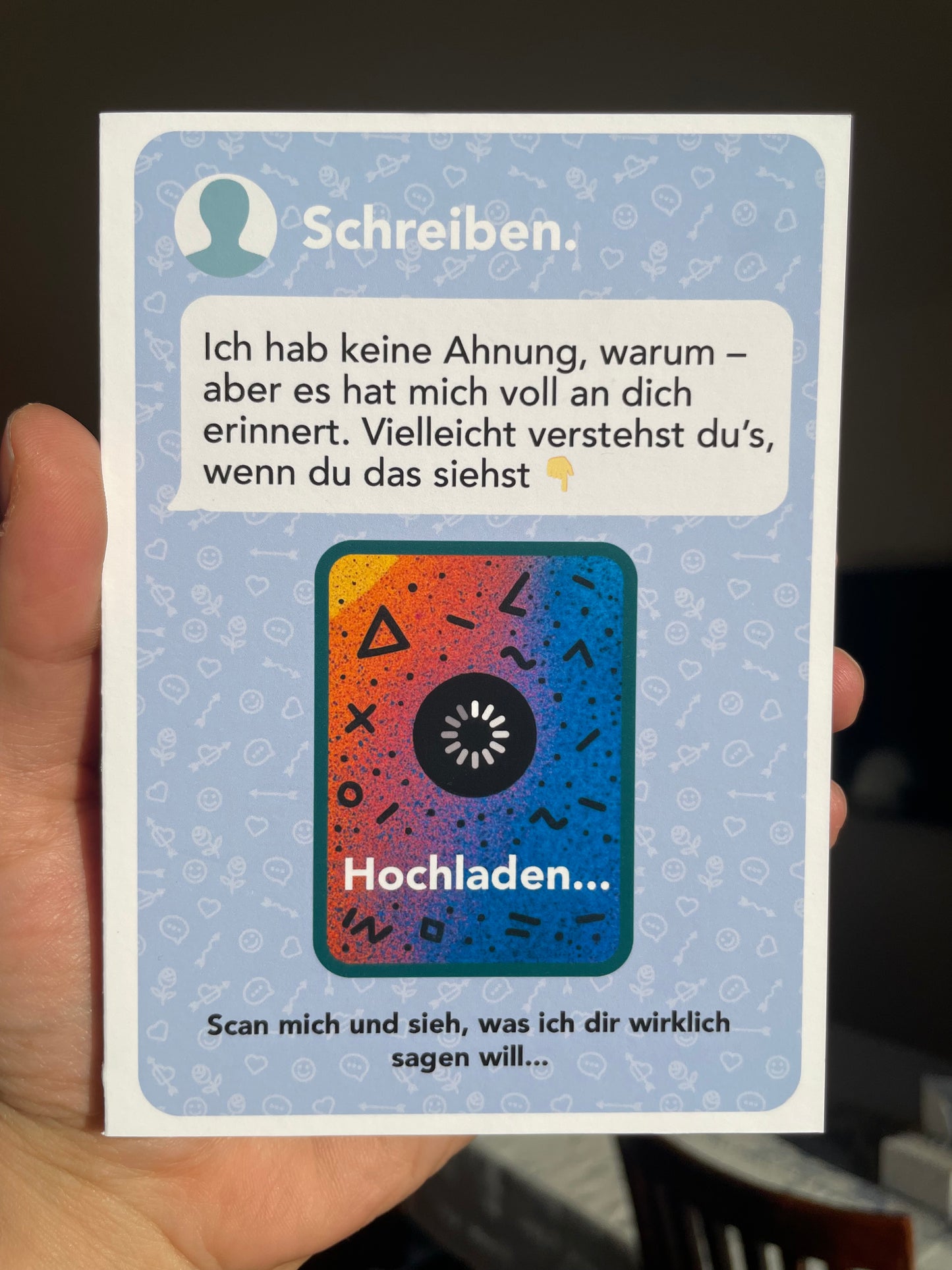 Einfach mal Danke sagen – mit deiner Stimme | AR-Karte mit Video Sag mehr als „Hi“ – AR-Postkarte im Chat-Stil mit persönlichem Clip