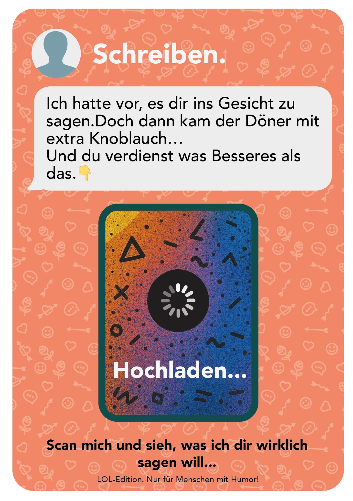 Einfach mal Danke sagen – mit deiner Stimme (LOL-edition) | AR-Karte mit Video Sag mehr als „Hi“ – AR-Postkarte im Chat-Stil mit persönlichem Clip