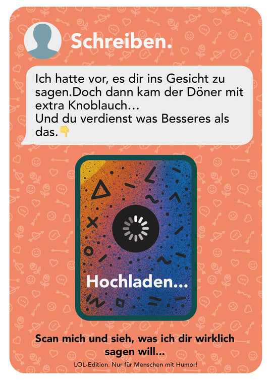 Einfach mal Danke sagen – mit deiner Stimme (LOL-edition) | AR-Karte mit Video Sag mehr als „Hi“ – AR-Postkarte im Chat-Stil mit persönlichem Clip