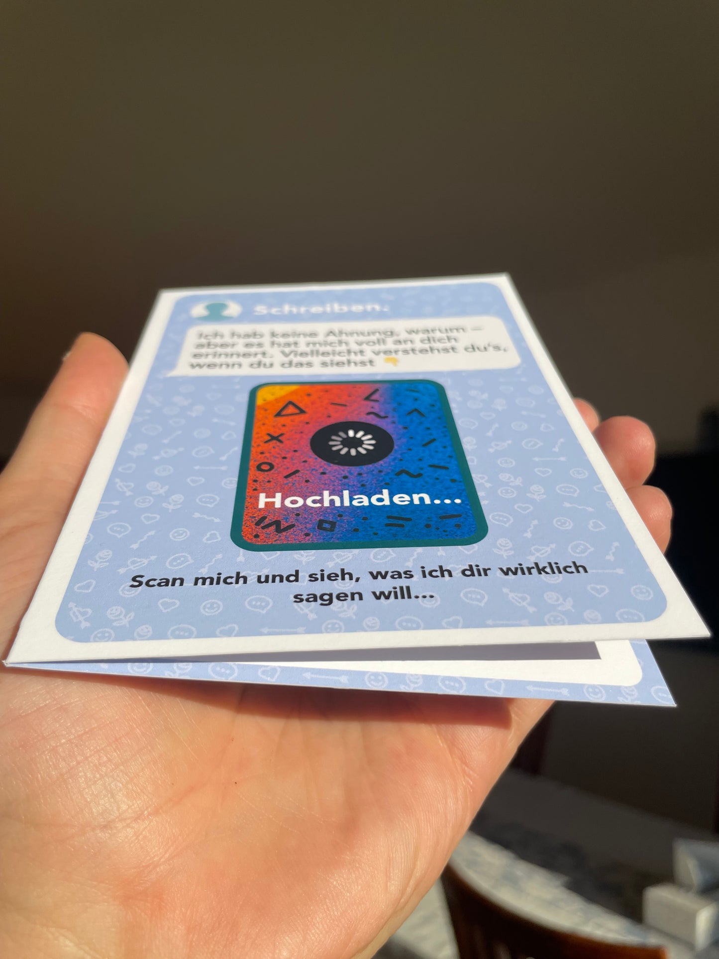 Einfach mal Danke sagen – mit deiner Stimme | AR-Karte mit Video Sag mehr als „Hi“ – AR-Postkarte im Chat-Stil mit persönlichem Clip