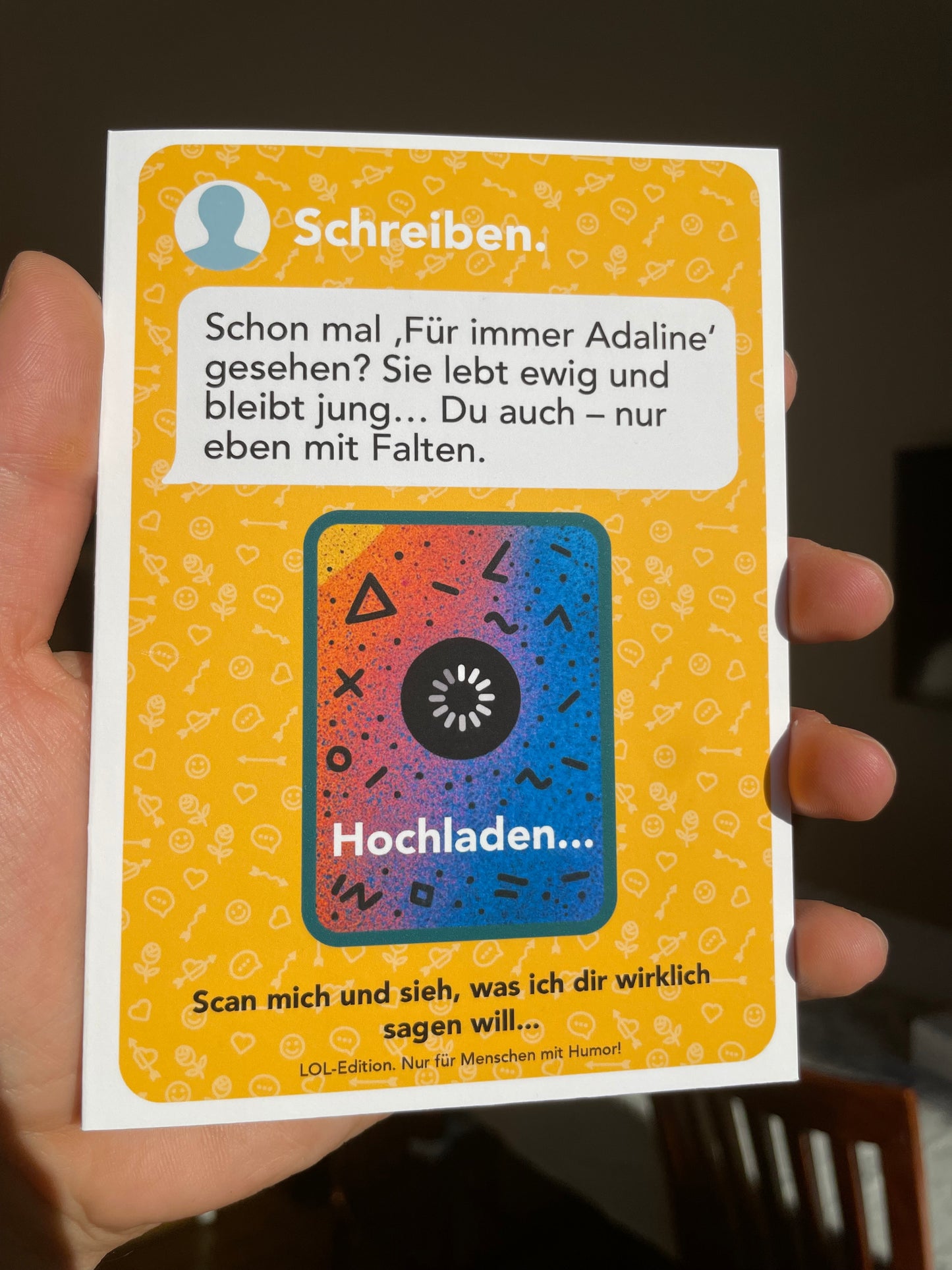 AR-Geburtstagskarte mit Video-Botschaft (LOL-edition) | Messenger-Look & QR-Code Happy Birthday zum Scannen! | Interaktive Karte mit persönlichem Video