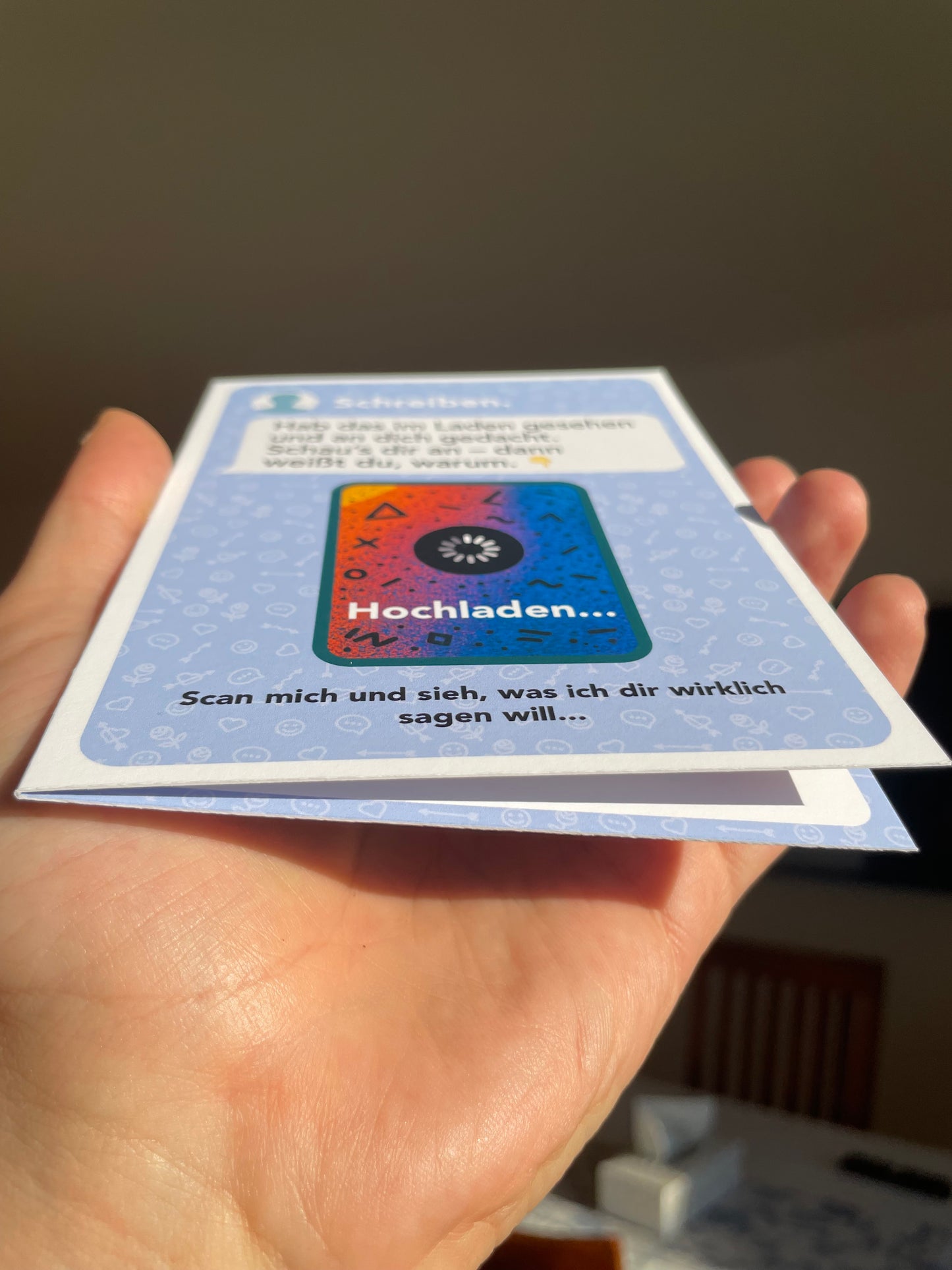 Einfach mal Danke sagen – mit deiner Stimme | AR-Karte mit Video Sag mehr als „Hi“ – AR-Postkarte im Chat-Stil mit persönlichem Clip